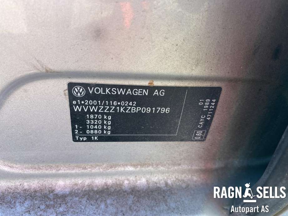 VW Golf VI 2008-2012 , Motorkode: CAYC, Girkassekode: