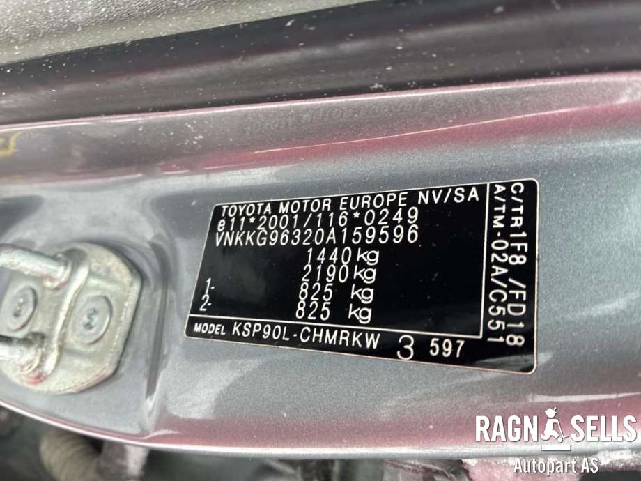 Toyota Yaris 2006-2009 (Type II, Fase 1) , Motorkode: 1KRFE, Girkassekode: