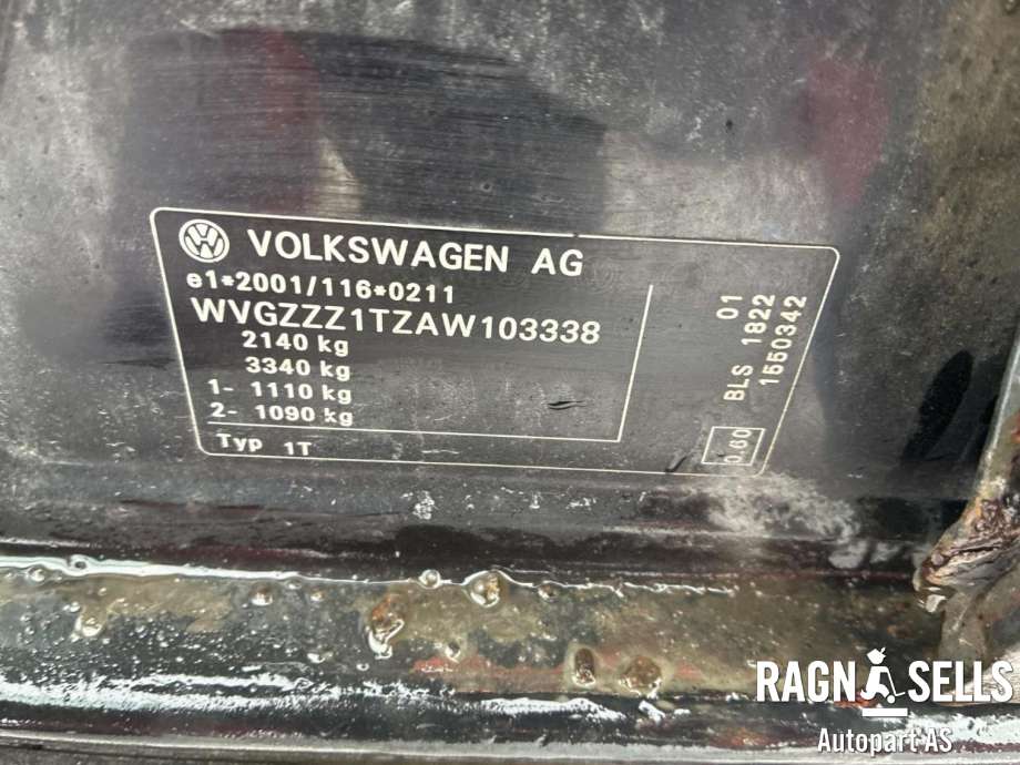 VW Touran 2010-2015 (Type I, Fase 3) , Motorkode: BLS, Girkassekode: