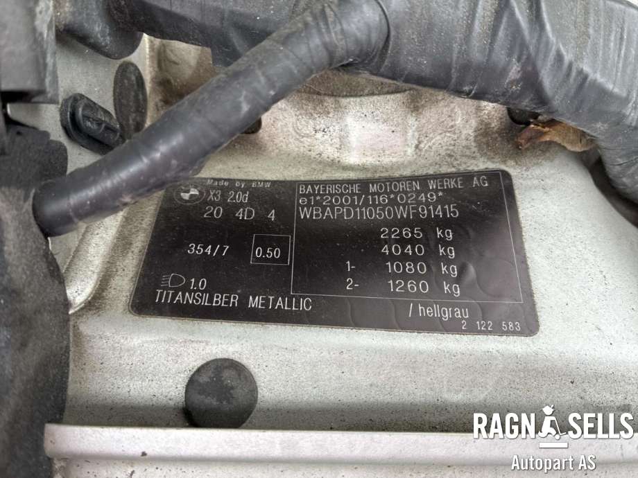BMW X3 2007-2010 (Fase 2) (E83) delebil , Motorkode: 204D4, Girkassekode: