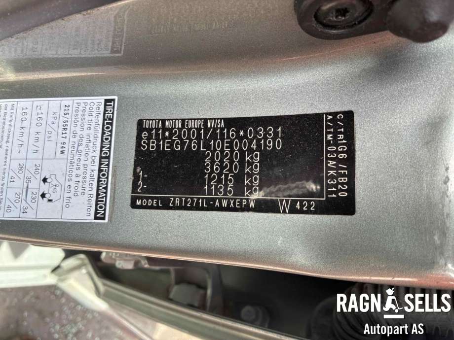 Toyota Avensis 2009-2015 (Type III, Fase 1) , Motorkode: 2ZR-FAE, Girkassekode: CVT
