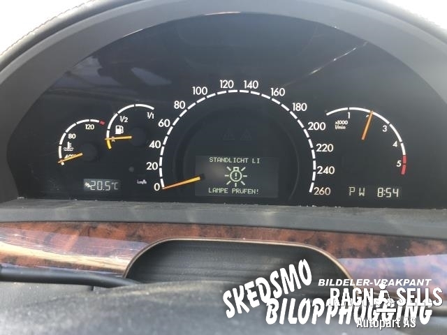 Mercedes S-Klasse 1999-2005 (W220) (W220), Motorkode: 62896040007290, Girkassekode: 72263902982098