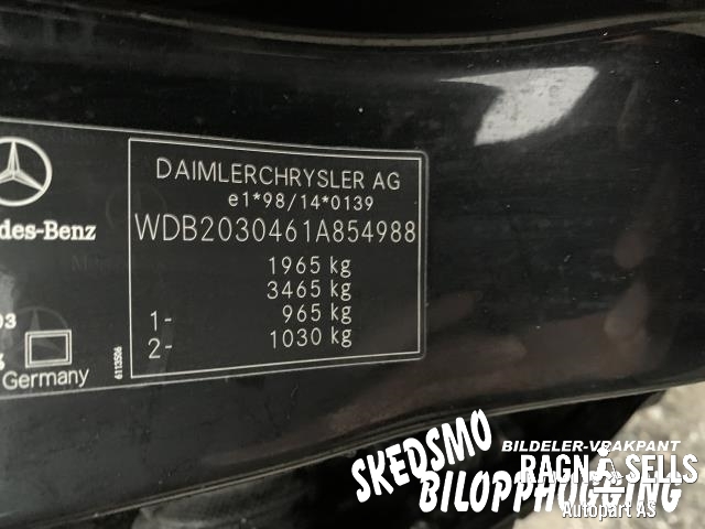 Mercedes C-Klasse 2004-2007 (Fase 2) (W203) (W203), Motorkode: 271946, Girkassekode: 72269506252128