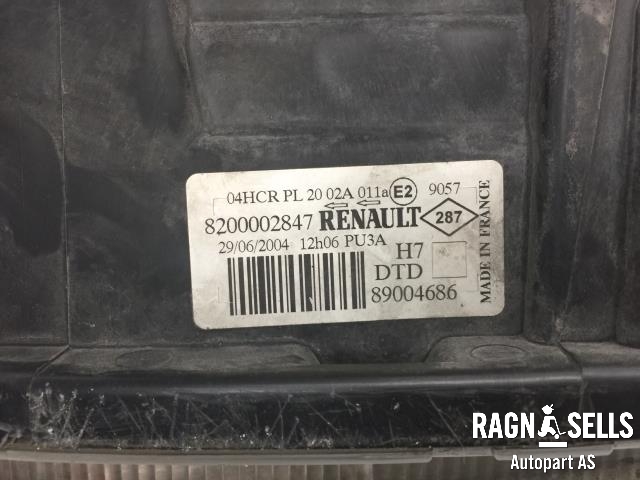 Frontlykt høyre halogen til Renault Laguna 2005-2007 (Type II, Fase 2) (8200002847|89004686|)