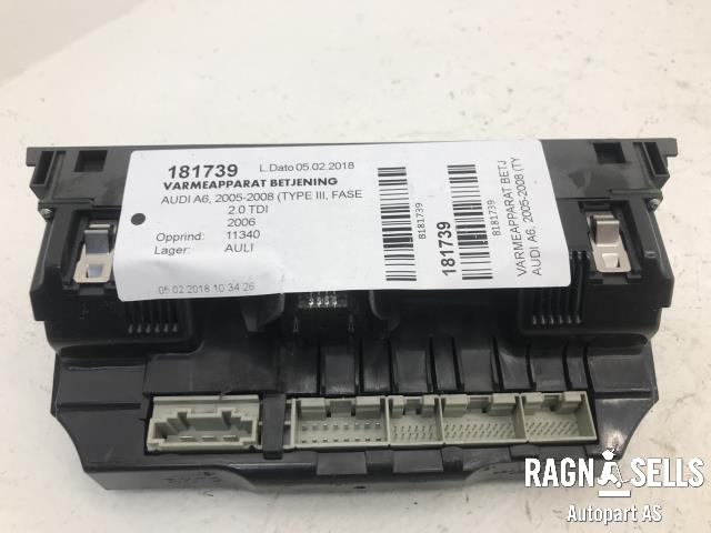 Varmeapparat betjening til Audi A6 2005-2008 (Type III, Fase 1) (C6) (C6) (4F1820043J|5HB00883304|)
