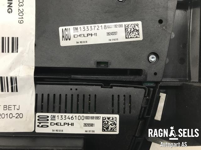 Varmeapparat betjening til Opel Astra J 2010-2015 (DELPHI|13337218|28243207|13346100)