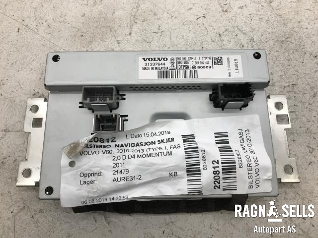 Bilstereo navigasjon skjerm til Volvo V60 2010-2013 (Type I, Fase 1)  (BOSCH|31337644|7609501415|)