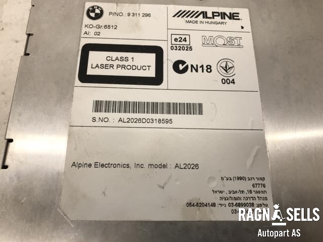 Bilstereo til BMW 1-Serie 2011-2015 (Fase 1) (F20/F21) (F20/F21) (ALPINE|9311296|AL2026D0318595|)