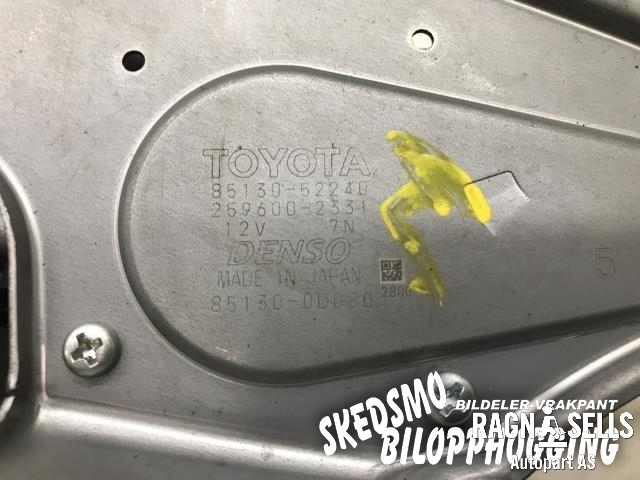 Viskermotor bakrute til Toyota Yaris 2012-2014 (Type III, Fase 1) (8513052240|2596002331|)