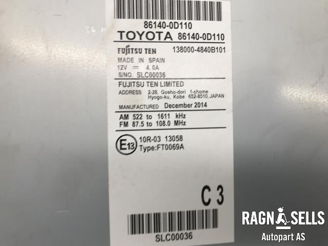 Bilstereo navigasjon til Toyota Yaris 2014-2020 (Type III, Fase 2)  (861400D110|)