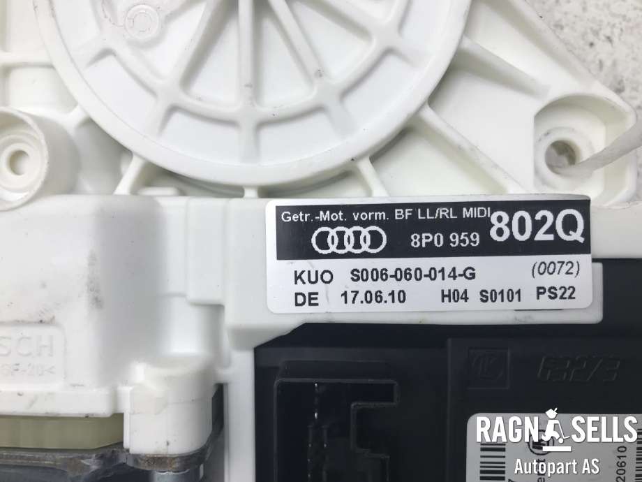 Ruteheis, kun motor, høyre foran til Audi A3 2009-2012 (Type II, Fase 2)  (8P4959802Q|)