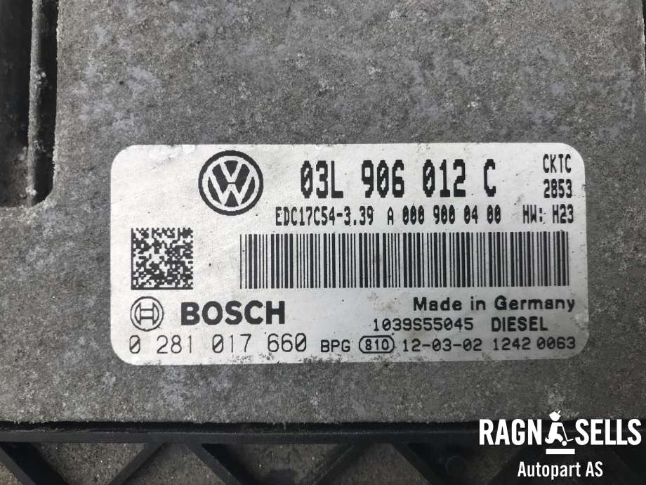 Styreenhet motor til VW Crafter 2011-2016 (Type I, Fase 2) (VW|03L906012C|0281017660|)