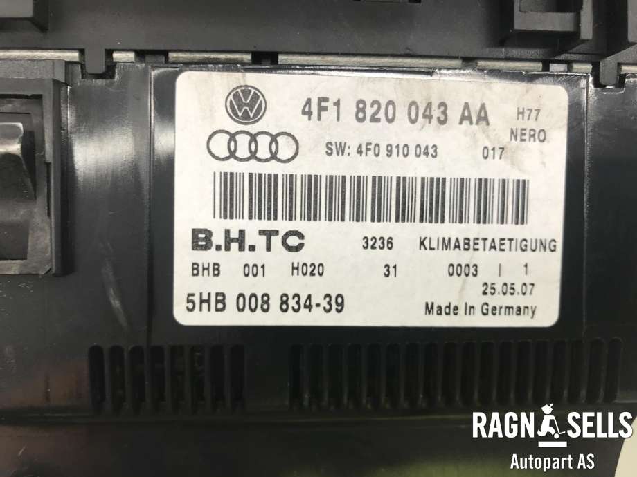 Varmeapparat betjening til Audi A6, Allroad 2006-2008 (Type II, Fase 1) (C6) (C6) (4F1820043A|)
