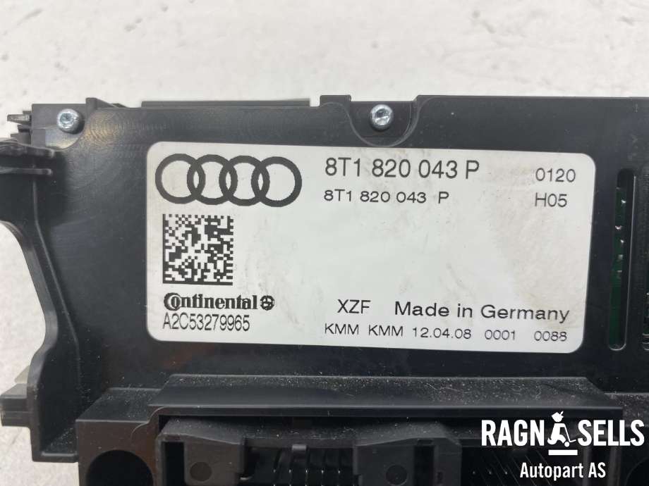 Varmeapparat betjening til Audi A4 2007-2014 (Type IV) (B8) (B8) (8T1820043P|)