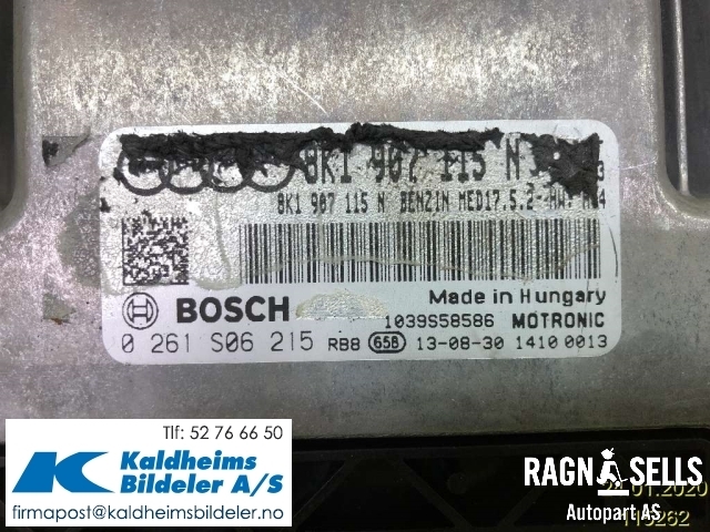 Styreenhet motor til Audi A4 2007-2014 (Type IV) (B8) (B8) (8K1907115N|0261S06215)