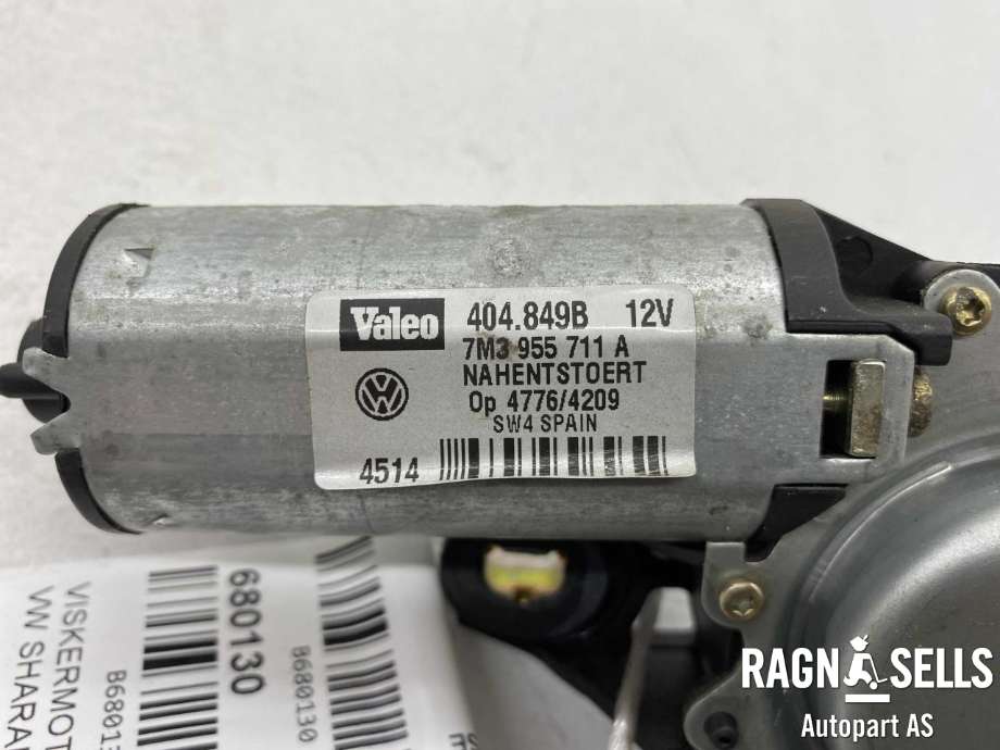 Viskermotor bakrute til VW Sharan 2000-2010 (Type I, Fase 2) (7M3955711A|)