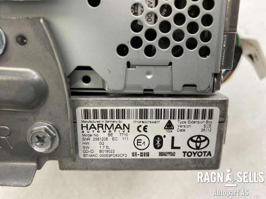 Bilstereo navigasjon til Toyota Yaris 2012-2014 (Type III, Fase 1) (86140 0D050|)