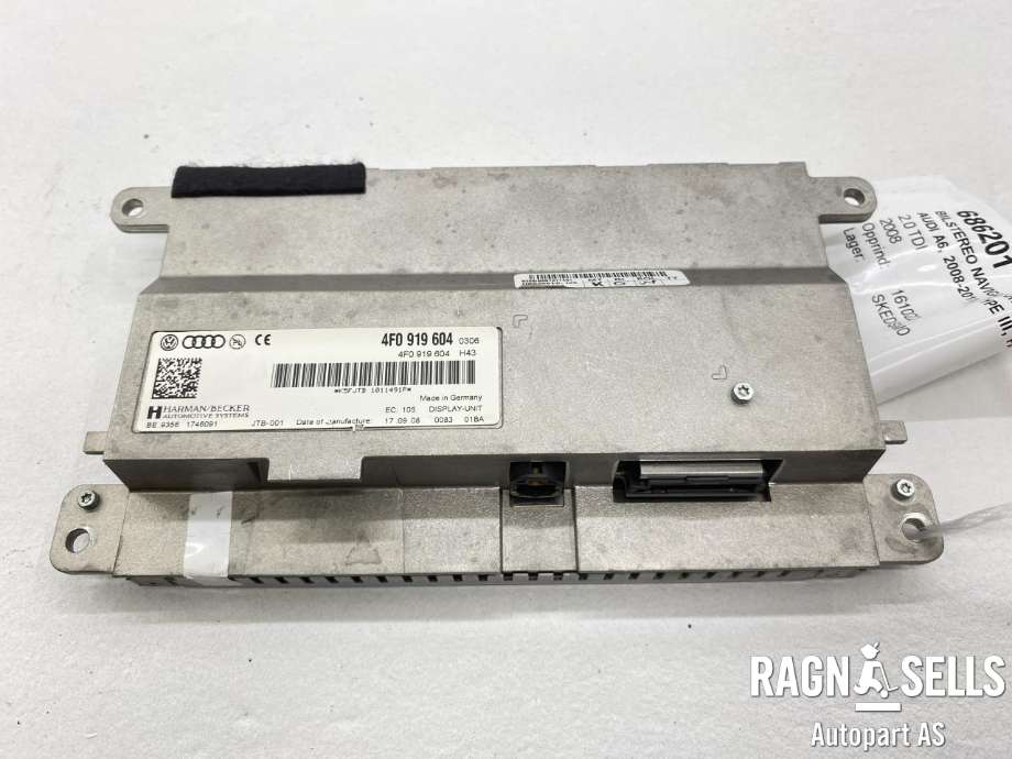 Bilstereo navigasjon skjerm til Audi A6 2008-2011 (Type III, Fase 2) (C6) (C6) (4F0919604|)