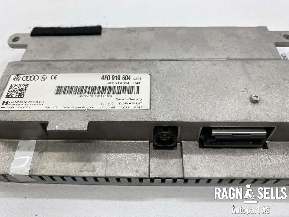 Bilstereo navigasjon skjerm til Audi A6 2008-2011 (Type III, Fase 2) (C6) (C6) (4F0919604|)
