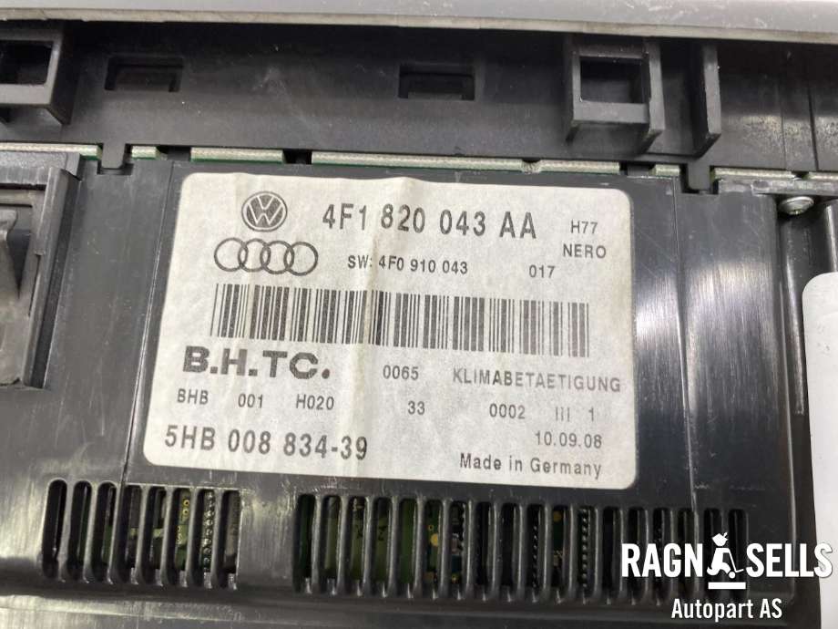 Varmeapparat betjening til Audi A6 2008-2011 (Type III, Fase 2) (C6) (C6) (4F1820043AA|)