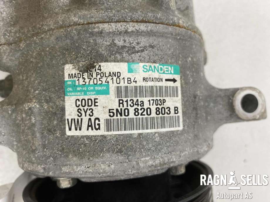 Aircondition kompressor til Audi A1 2010-2014 (Type I, Fase 1) (SANDEN|5K0 820 803 K|1K0820803J | 1K0820803L | 1K0820803P | 1K0820803R|1K0820859H | 1K0820859J | 1K0820859P | 5K0820803C)