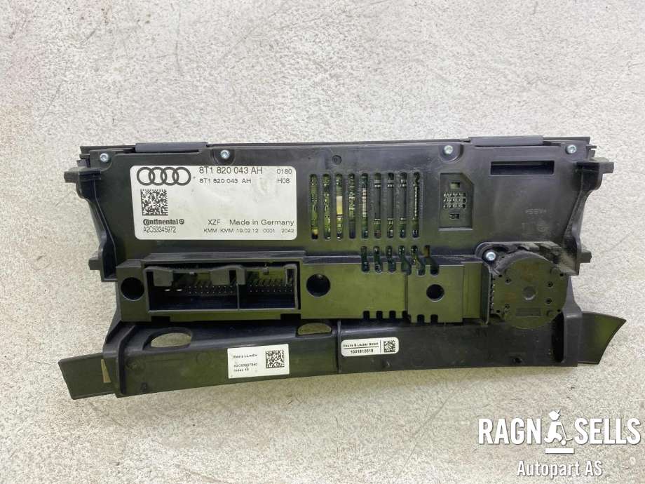 Varmeapparat betjening til Audi Q5 2008-2012 (Type I, Fase 1) (8T1 820 043 AH|8T1 820 043 AS XZF|)