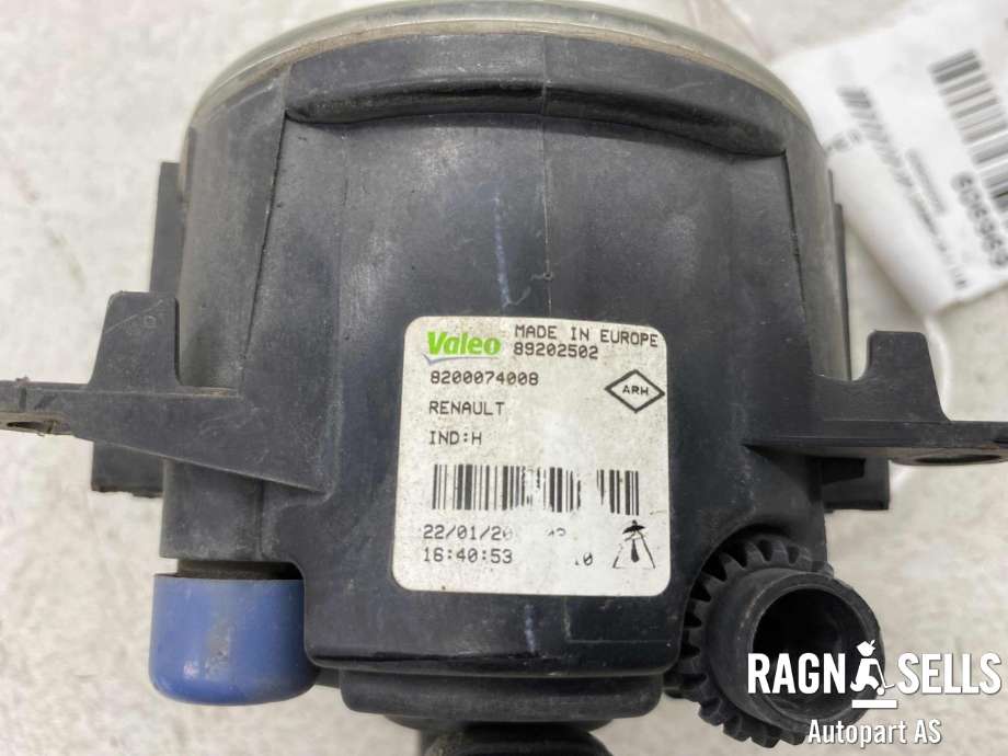 Tåkelykt høyre foran til Renault Laguna 2008-2010 (Type III, Fase 1)  (VALEO|8200074008|)