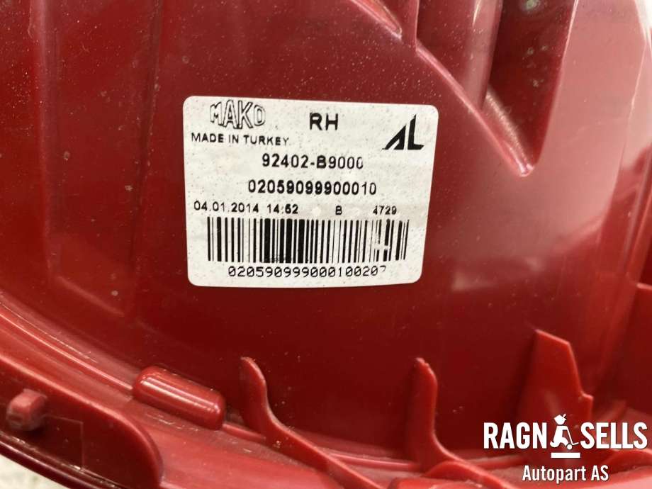 Baklykt høyre ytre til Hyundai i10 2014-2018 (Type II) (92402B9000|)
