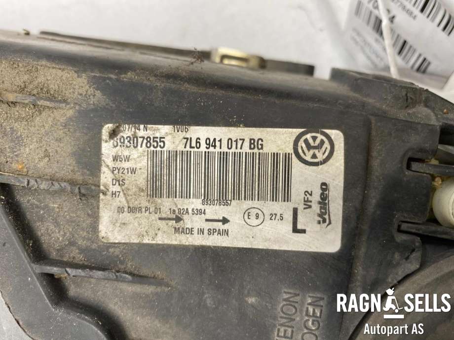 Frontlykt venstre xenon til VW Touareg 2003-2007 (Type I, Fase 1)  (VALEO|7L6 941 017BG|)