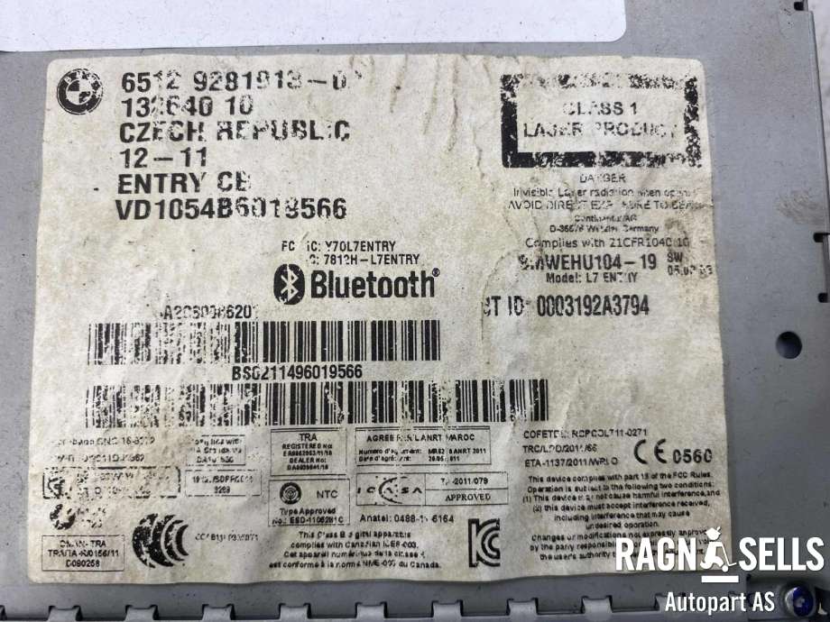 Bilstereo navigasjon til BMW 3-Serie 2012-2018 (F30/F31/F34) (F30/F31/F34) (6512 9 281 913|)
