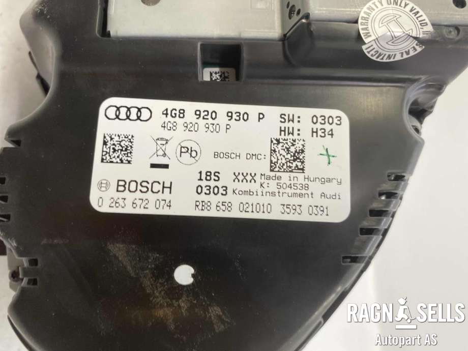 Instrumentpanel til Audi A7 2010-2014 (Type I, Fase 1)  (4G8 920 931 E|4G8 920 931 EX|)