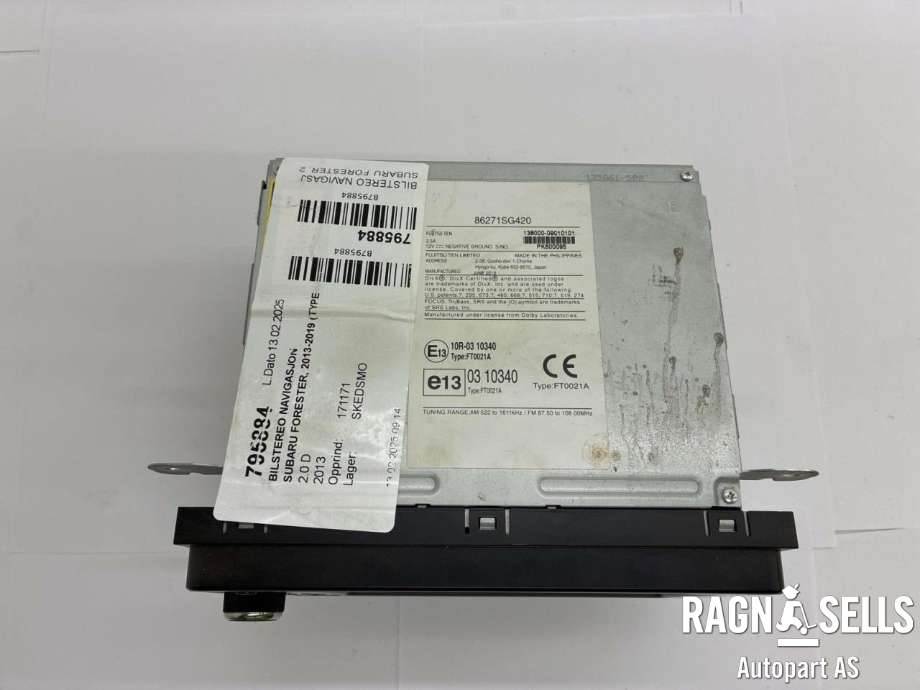 Bilstereo navigasjon til Subaru Forester 2013-2019 (Type IV)  (86271SG420|)