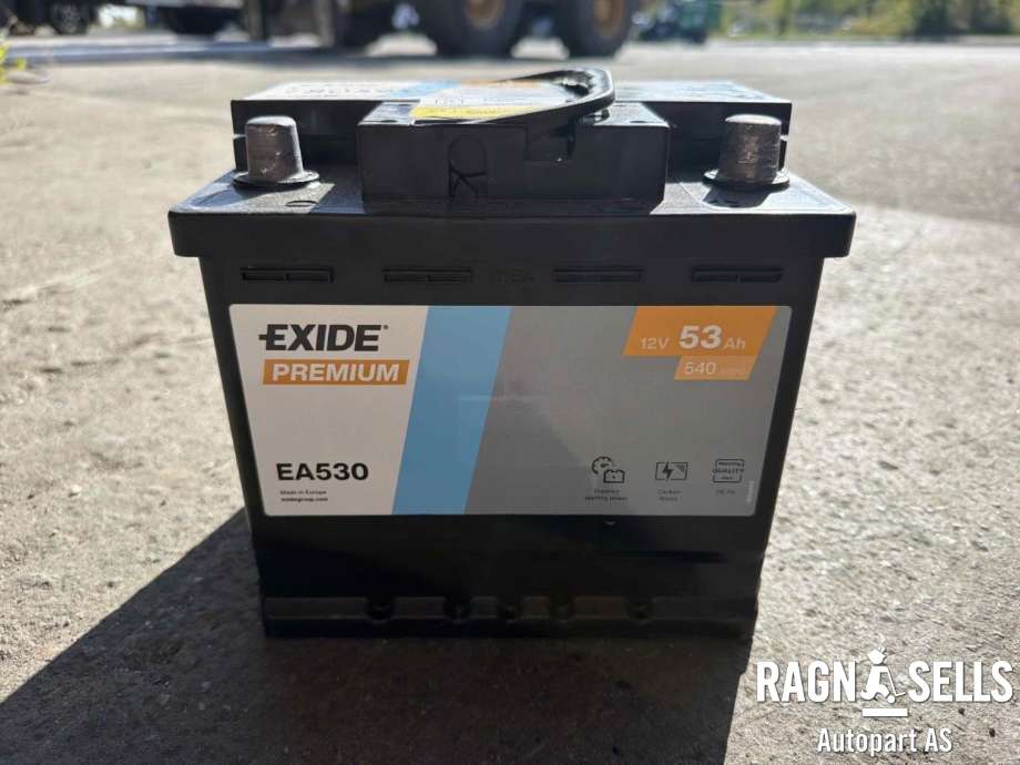 Batteri 12V til Peugeot 107 2006-2014  (EXIDE|L:20|7CM B:17|5CM H:19CM|53AH 540A|HEALTH 100% CHARGE 100%)