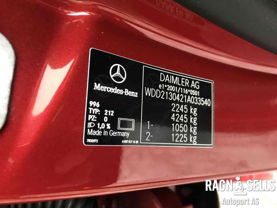 Mercedes E-Klasse 2016-2023 (W213) (W213), Motorkode: 274920, Girkassekode: 725008