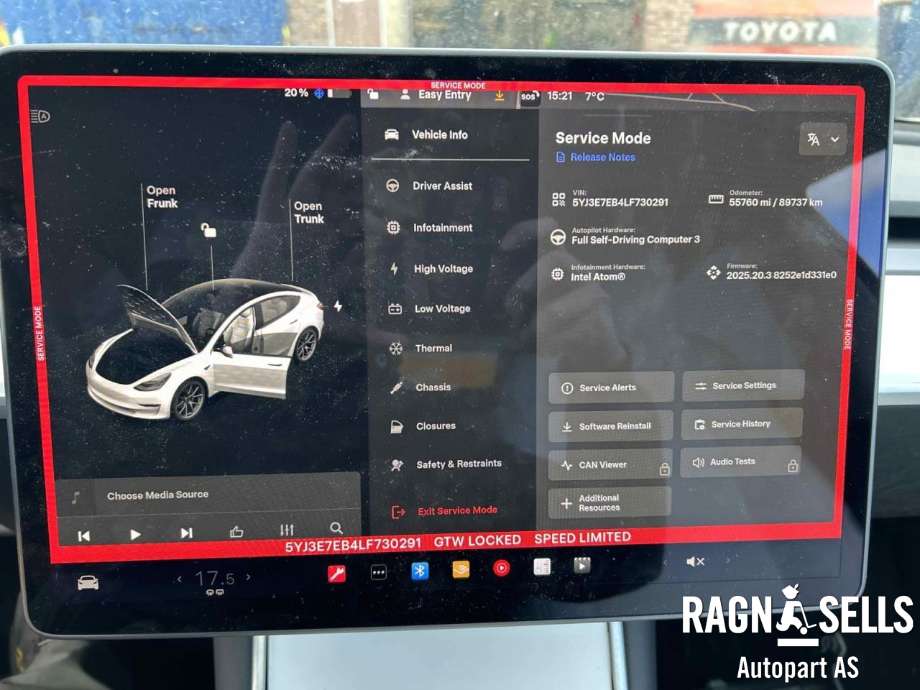 Tesla Model 3 2018-2023 (Fase 1) , Motorkode: 3D3|3D5, Girkassekode: