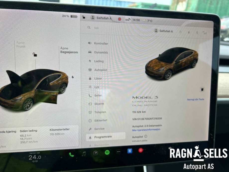 Tesla Model 3 2018-2023 (Fase 1) , Motorkode: 3D3|3D5, Girkassekode: