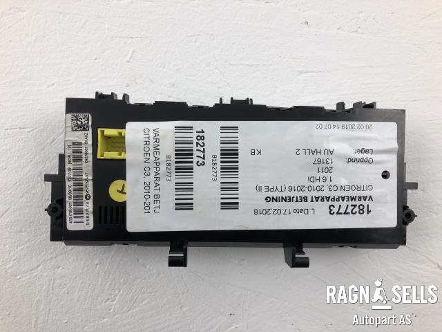 Varmeapparat betjening til Citroën C3 2010-2016 (Type II)  (6452 W7|)