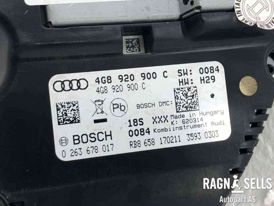Instrumentpanel til Audi A7 2010-2014 (Type I, Fase 1) (4G8920900C|063678017|)