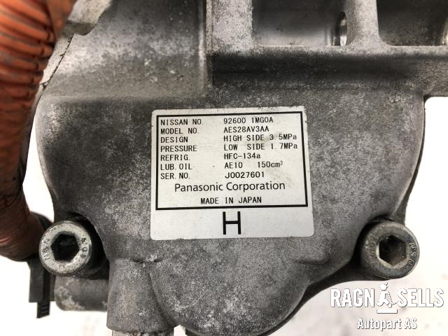Aircondition kompressor elbil til Nissan Leaf 2011-2017 (Type I)  (92600 1MGOA|AES28AV3AA|)