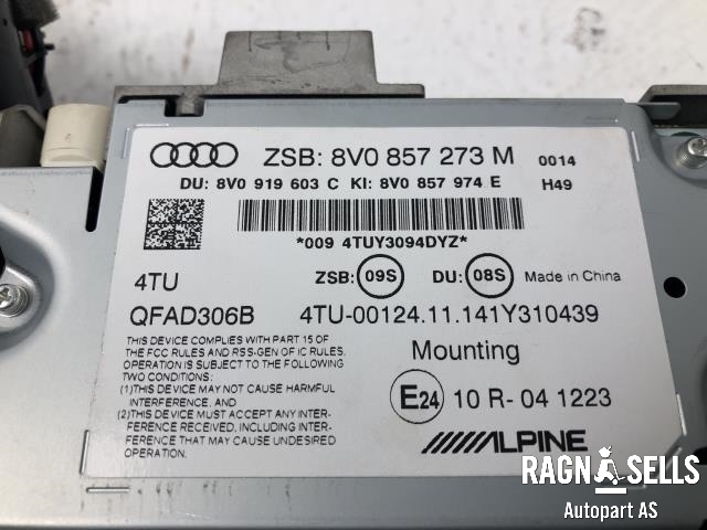Bilstereo navigasjon til Audi A3 2012-2016 (Type III, Fase 1)  (8V0857273M|)