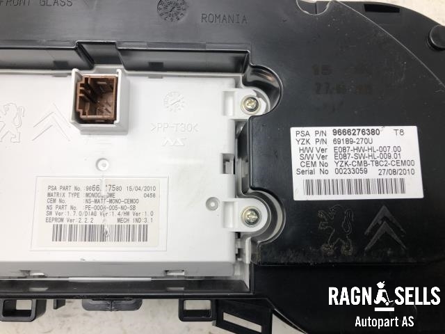 Instrumentpanel til Peugeot 5008 2010-2017 (Type I)  (9666276380|)