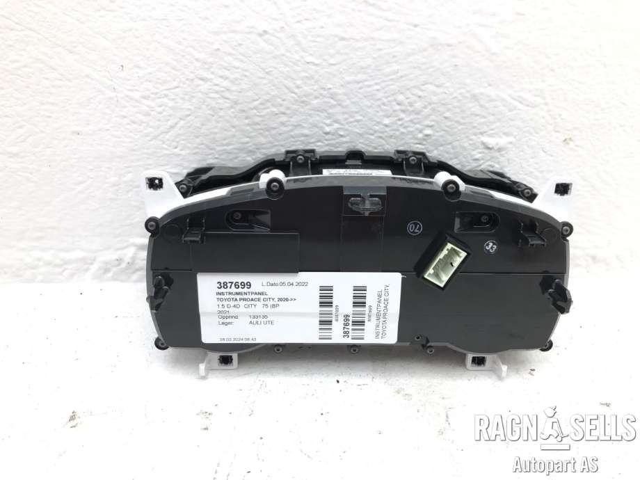Instrumentpanel til Toyota Proace City 2020-->>  (98 380 819 80 00|)