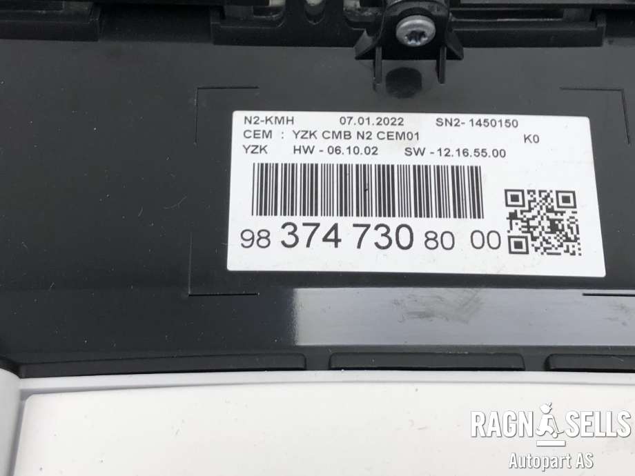 Instrumentpanel til Peugeot Expert 2016-->> (Type III)  (98 374 730 80|)