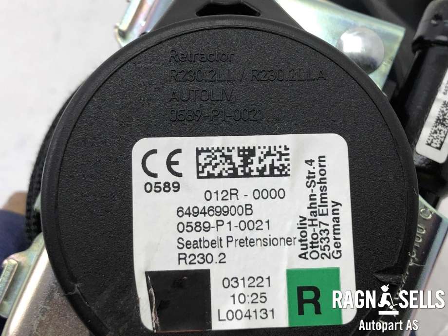 Sikkerhetsbelte foran høyre til BMW iX 2021-->> (I20) (I20) (72 11 7 911 594|)