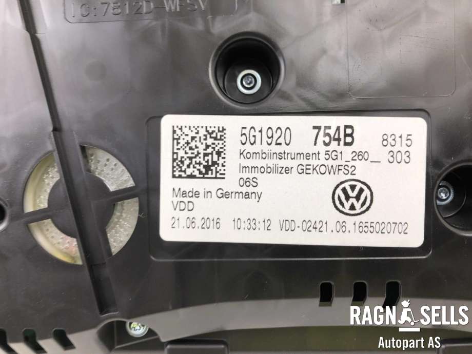 Instrumentpanel til VW Golf VII 2012-2017 (Fase 1)  (5G1 920 754 B|)