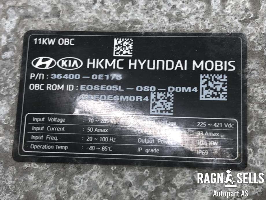Batterilader (OBC - On Board Charger) til Hyundai Kona 2017-2021 (Type I, Fase 1)  (364000E175|)