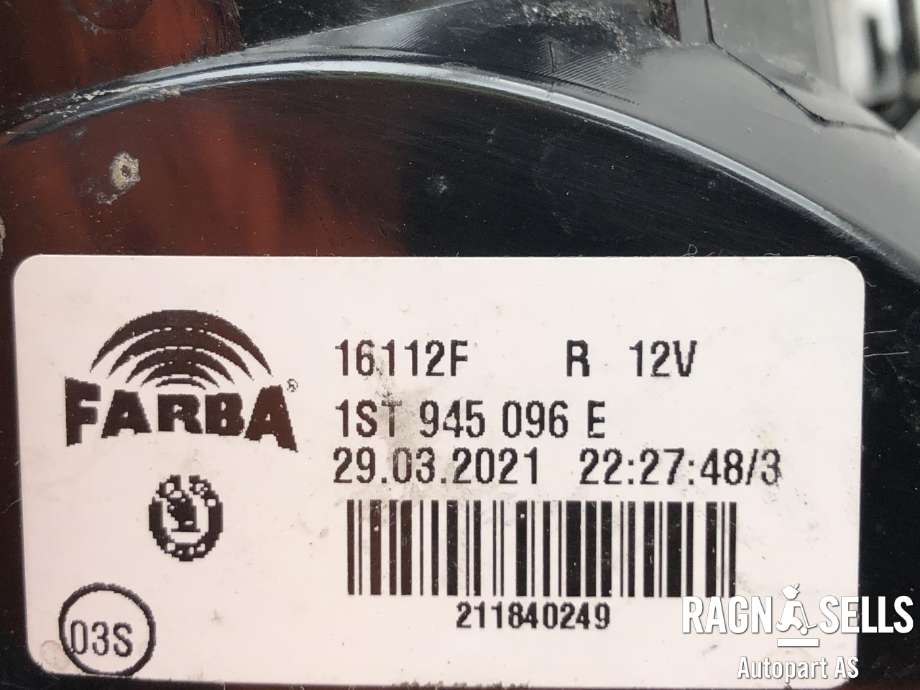 Baklykt høyre til Škoda Citigo-e 2019-->> (1ST 945 258|)