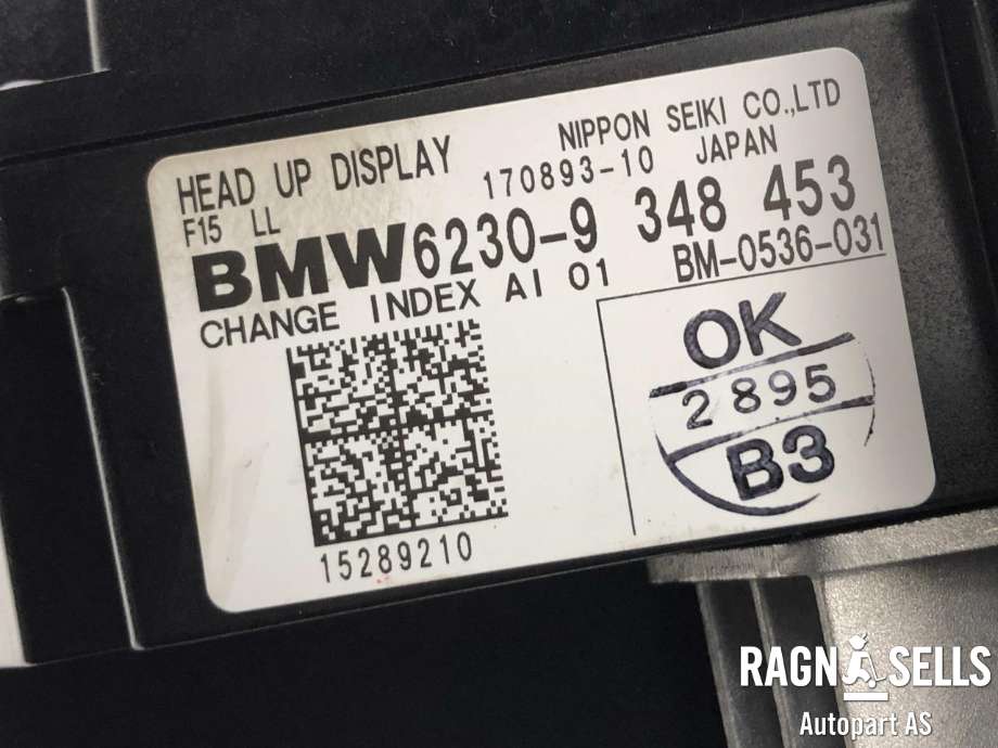 Instrument head-up display (HUD) til BMW X5 2013-2018 (F15) (F15) (62 30 9 384 373|)