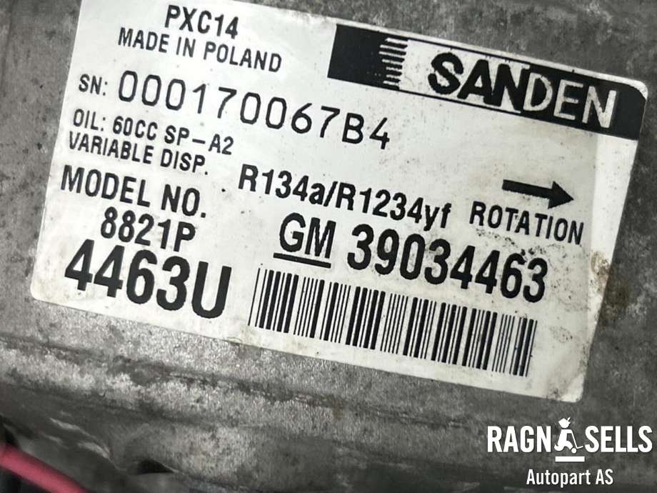 Aircondition kompressor til Opel Insignia B 2017-->>  (39076799|39157292|)