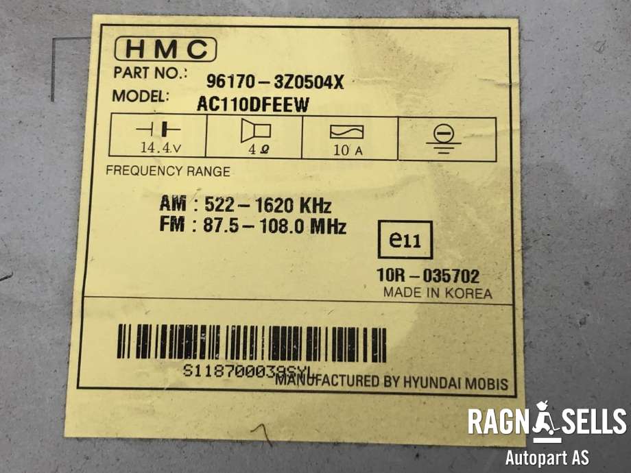 Bilstereo til Hyundai i40 2012-2017  (961703Z0504X|)